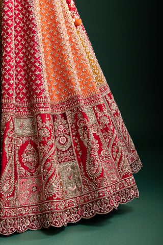 Multicolour Sunset Ombre Lehenga