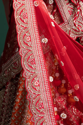 Multicolour Sunset Ombre Lehenga