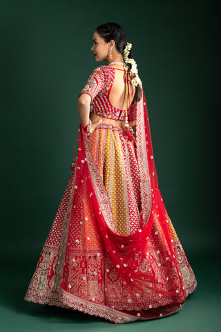 Multicolour Sunset Ombre Lehenga