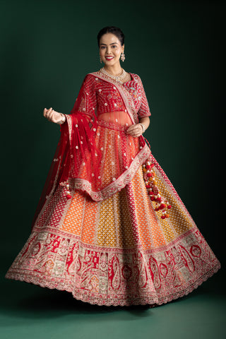 Multicolour Sunset Ombre Lehenga