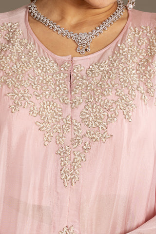 Elegant Soft Pink Cape Set
