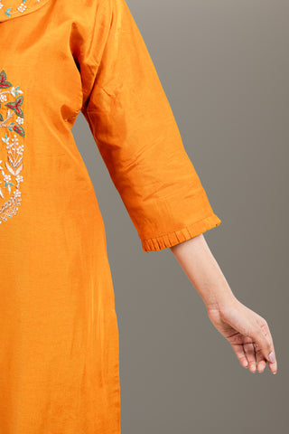 Copper Spice Embroidered Kurta Set