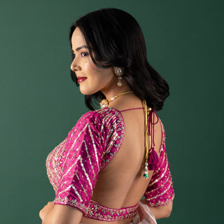 Ethereal Blush Pink Silk Saree