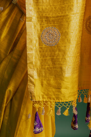 Sunshine Yellow Silk Saree