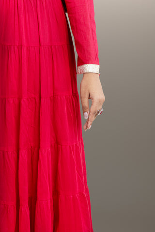 Crimson Royale Anarkali Gown