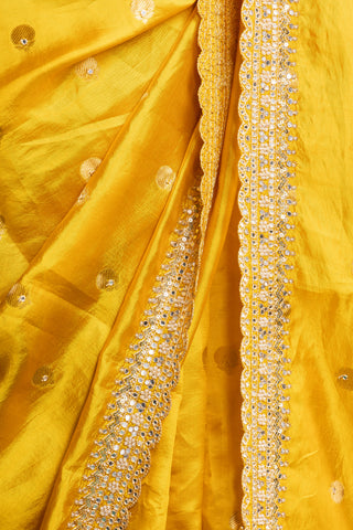Bright Yellow Saree with Embellished Border