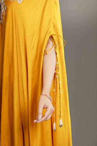 Bohemian Chic Mustard Kaftan Set