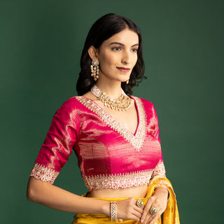 Bright Yellow Saree with Embellished Border