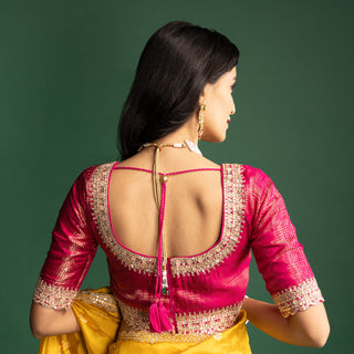 Bright Yellow Saree with Embellished Border