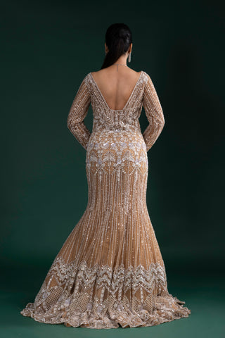 Champagne Gold Mermaid Fit Gown