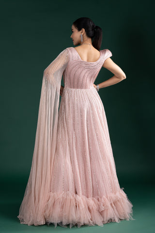 Blush Rose Pink One-Shoulder Gown