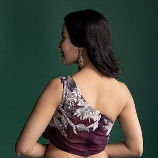 Moonlit Lavender Designer Saree with Sequin Embellished Blouse