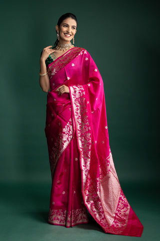 Royal Rani Pink Banarasi Silk Saree
