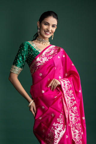 Royal Rani Pink Banarasi Silk Saree