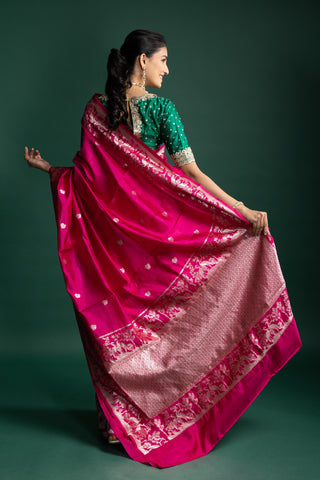 Royal Rani Pink Banarasi Silk Saree