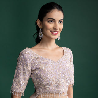 Frosted Rose Banarsi Silk Saree