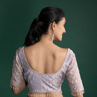 Frosted Rose Banarsi Silk Saree