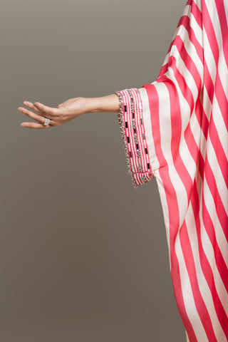 Rose Quartz and Opal Striped Kaftan Set