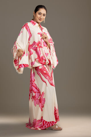 Elegant Ivory Floral Coord Set