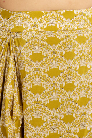 Graceful Antique Olive Luxe Flared Kaftan Set