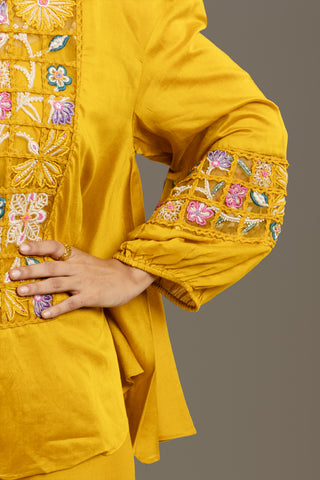 Chic Golden Mustard  Bloom Co-Ord Set