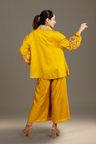 Chic Golden Mustard  Bloom Co-Ord Set