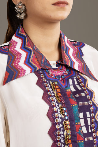 Elegant White Tunic Co-ord Set