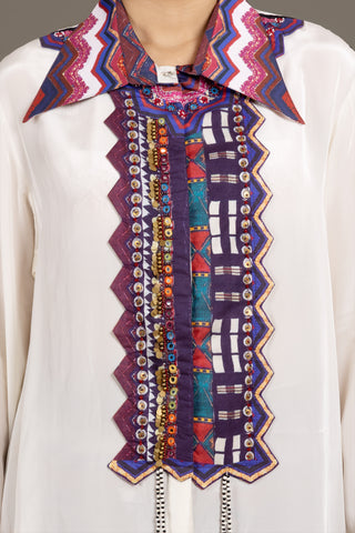 Elegant White Tunic Co-ord Set