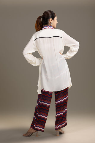 Elegant White Tunic Co-ord Set