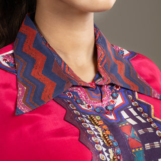 Vibrant Crimson Zest Shirt Kurta Set