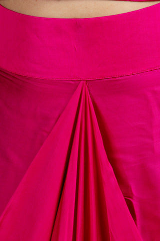 Exquisite Fuchsia Pink Draped Ensemble
