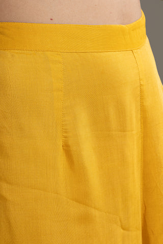 Vibrant Royal Marigold Garden Printed Kurta Set with lace & bead Work