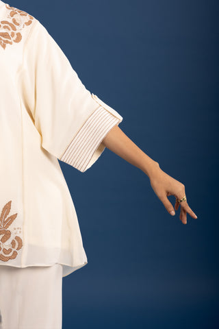 Graceful Ivory Embroidered Co-ord
