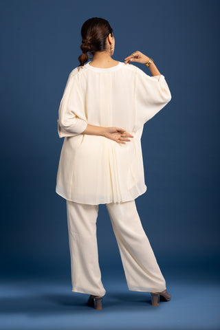 Graceful Ivory Embroidered Co-ord