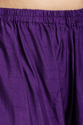 Deep Aubergine Glam Gharara Set with Bold Thread Work Embroidery