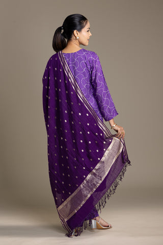 Royal Amethyst Purple Embroidered Kurta Set