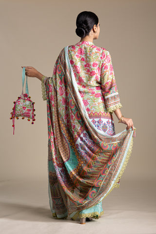 Fresh Aqua Blue Palazzo Kurta Set