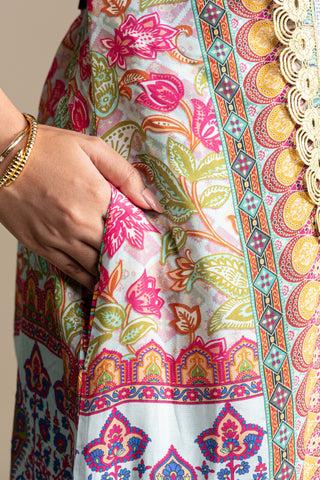 Fresh Aqua Blue Palazzo Kurta Set