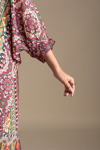 Bohemian Multi-Coloured Kaftan Co-ord set Set