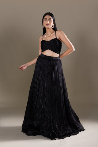 Midnight Noir Sequin Lehenga