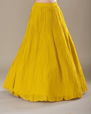 Golden Marigold Yellow Jacket  Anarkali