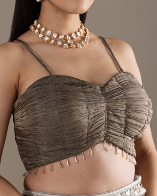 Smokey Taupe Brown Lehenga