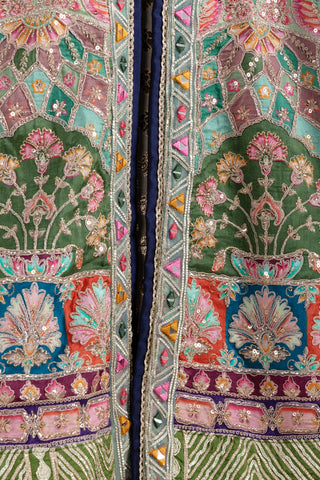 Pastel Mint Green Brocade Jacket Lehenga