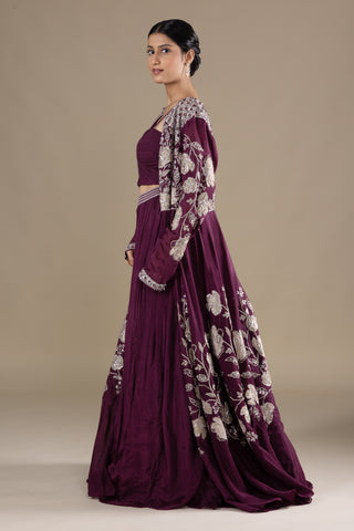 Mulberry Plum Lehenga