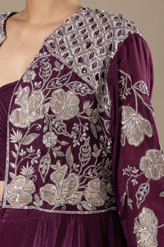 Mulberry Plum Lehenga