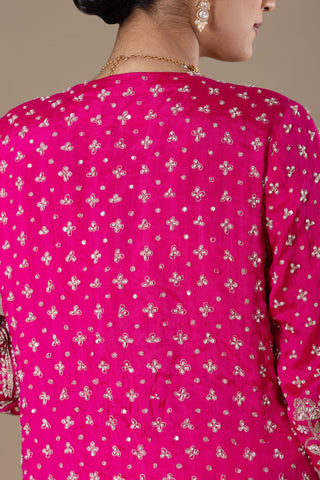 Bold Fuchsia Drape Saree