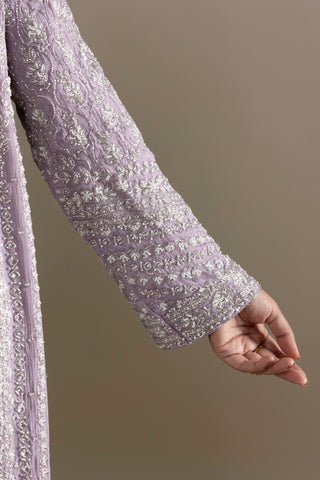 Soft Mauve Drape Saree Set