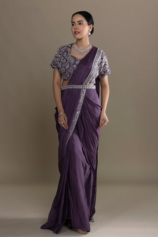 Dusty Mauve Drape Saree