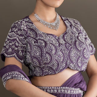 Dusty Mauve Drape Saree