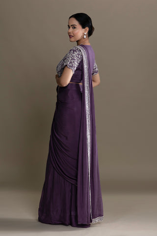 Dusty Mauve Drape Saree